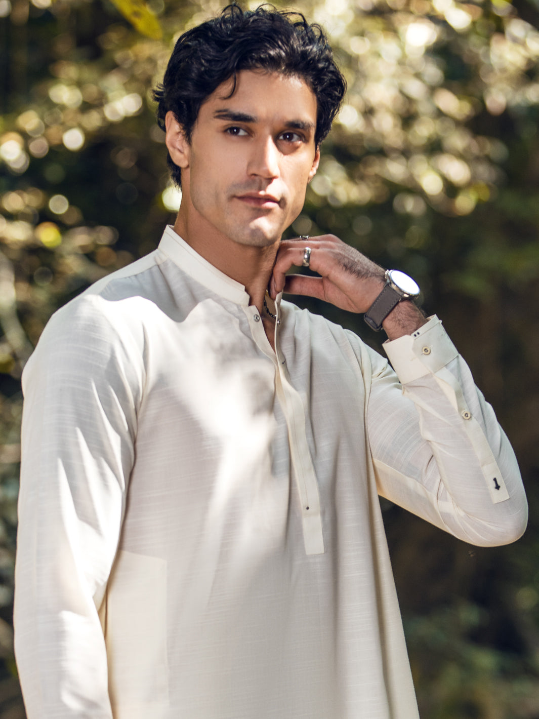 Cream Blended Kurta Trouser - AL-KT-2852