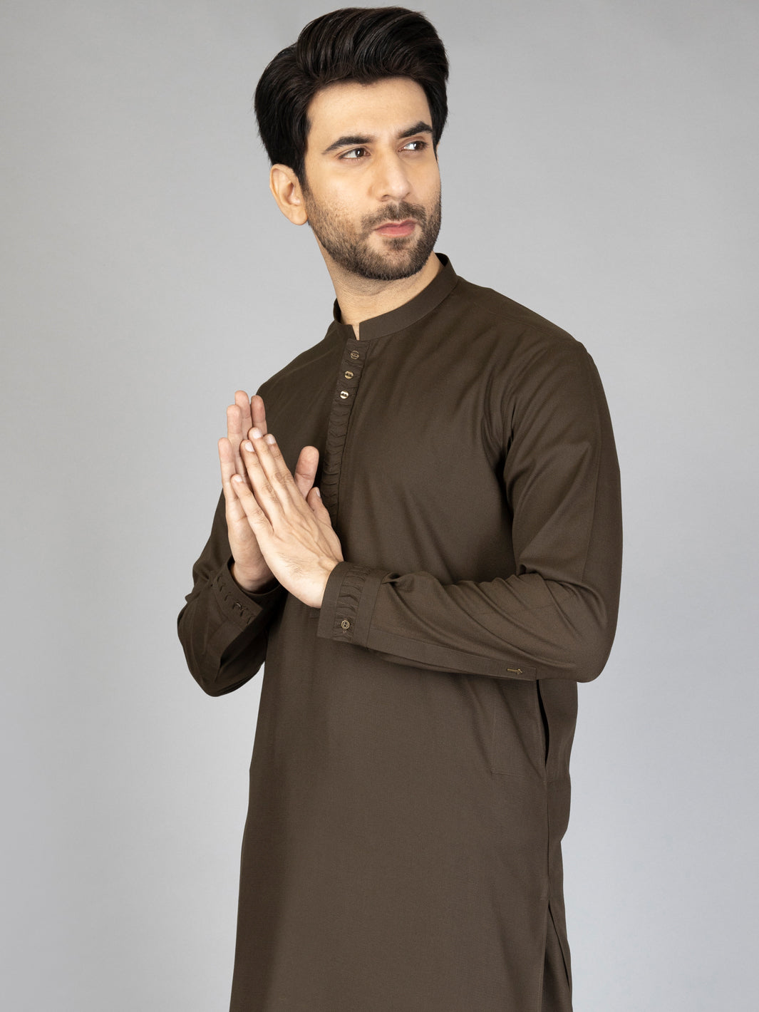 Dark Green Blended Kameez Shalwar - AL-KS-2870