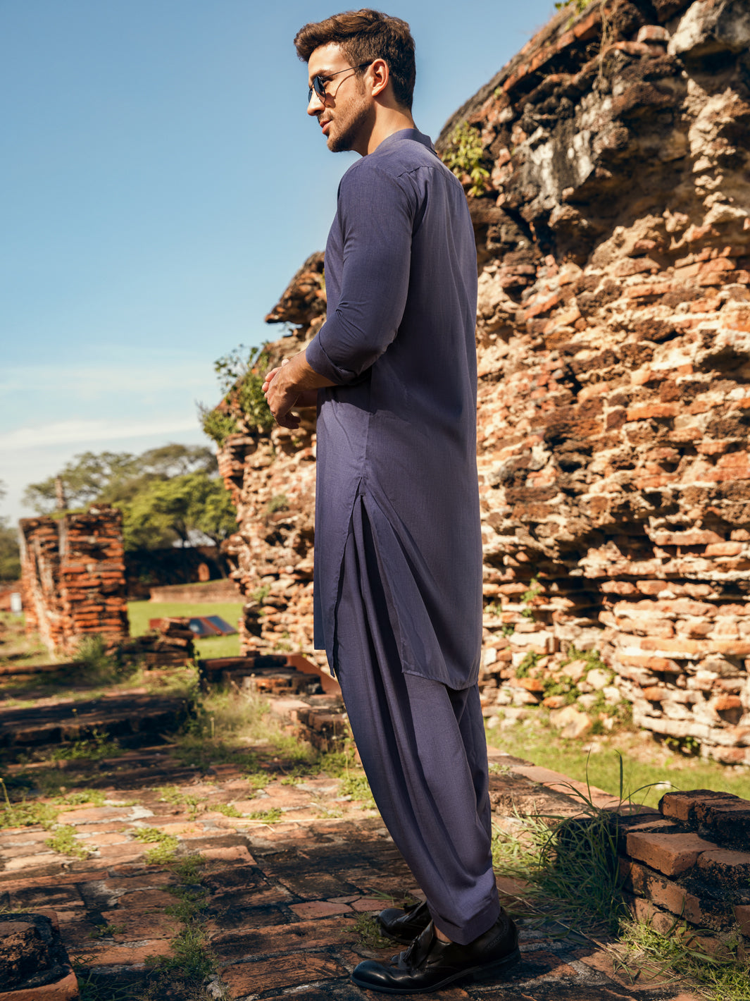 Blue Blended Kameez Shalwar - AL-KS-2883