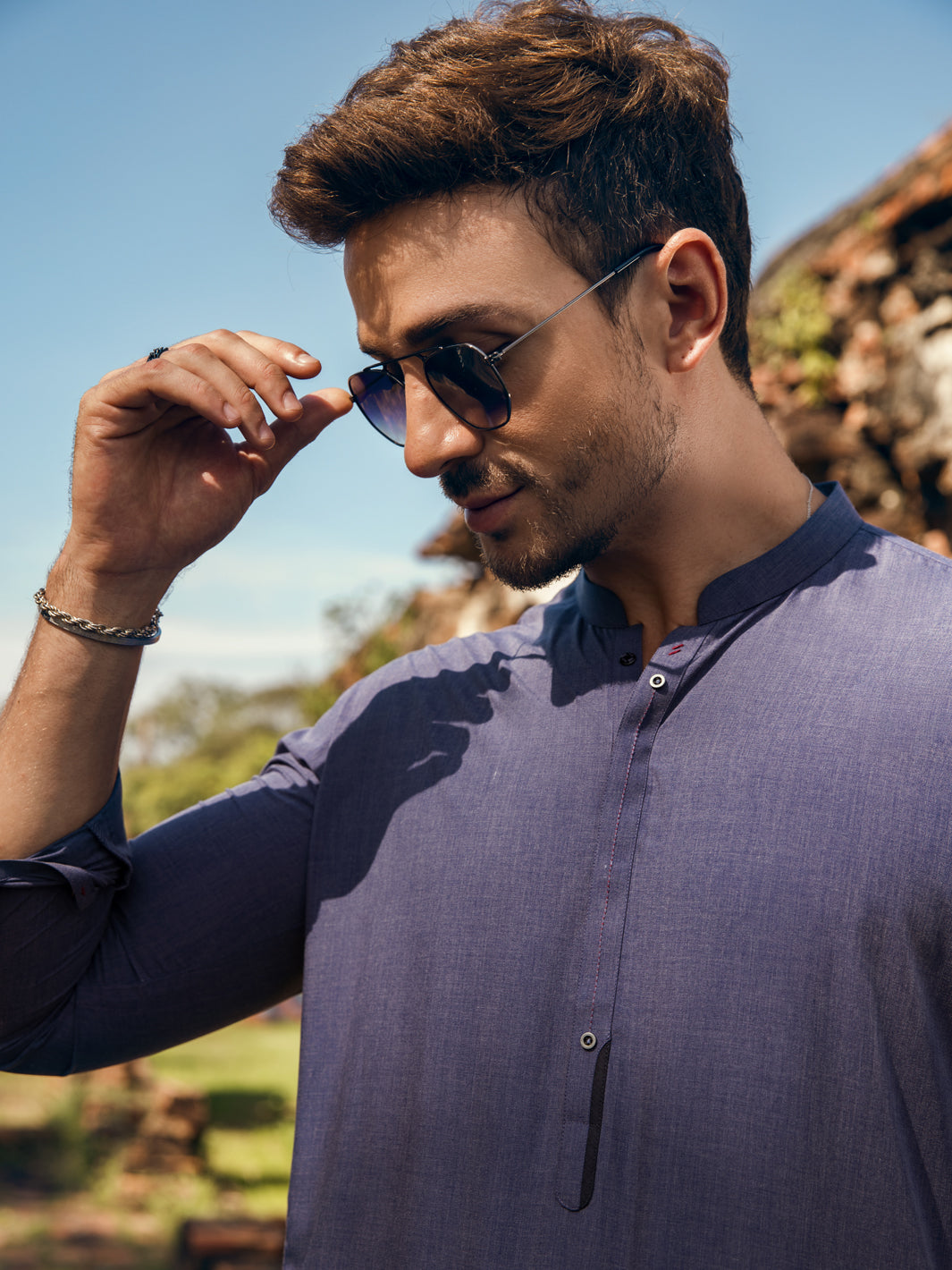 Blue Blended Kameez Shalwar - AL-KS-2883
