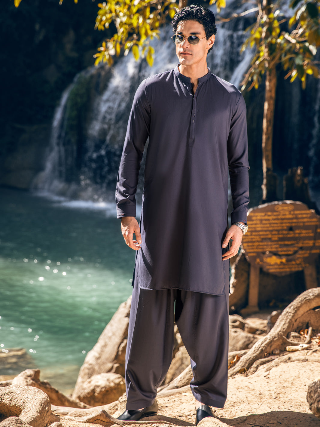 Purple Blended Kameez Shalwar - AL-KS-2886