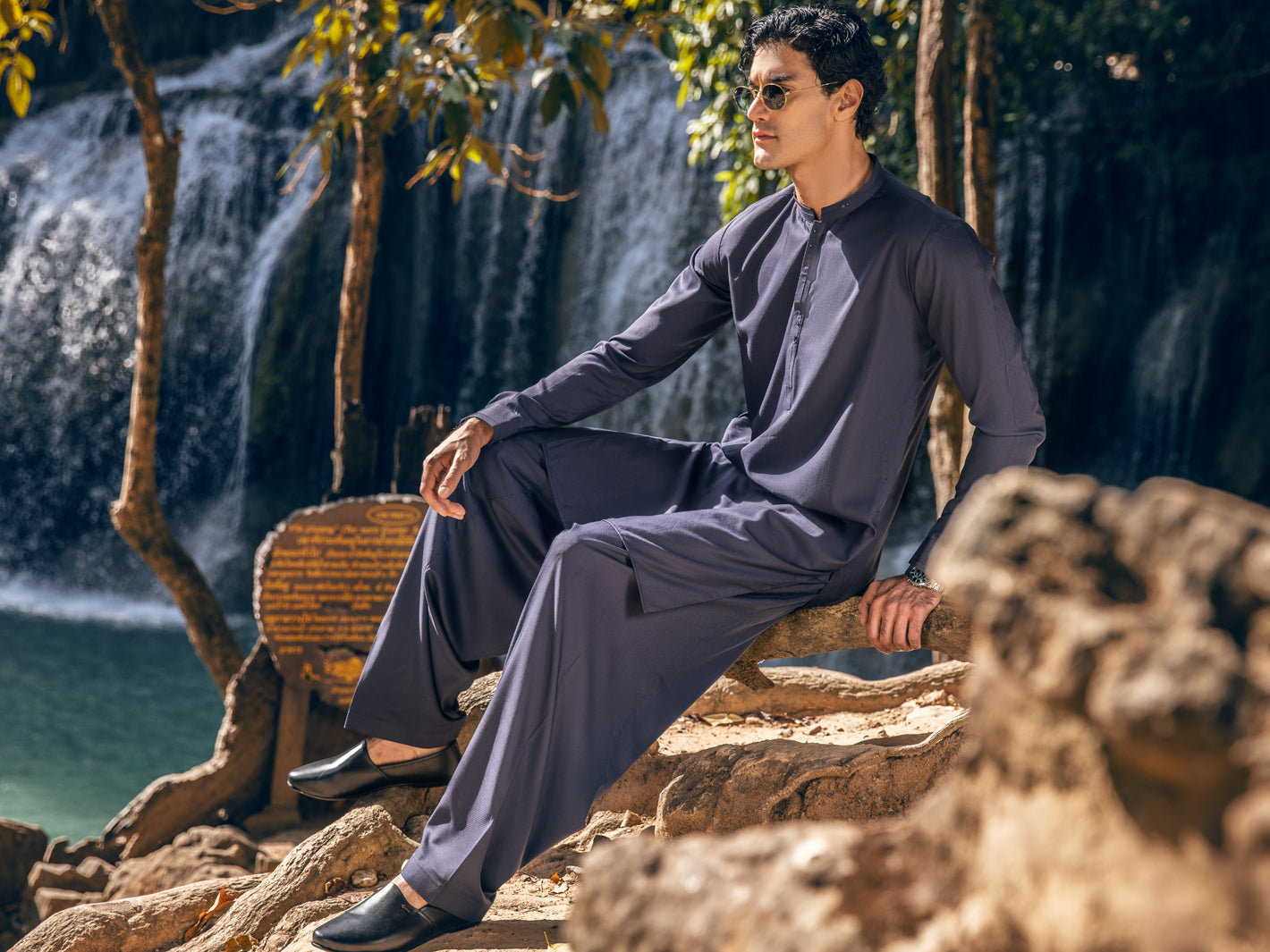 Purple Blended Kameez Shalwar - AL-KS-2886