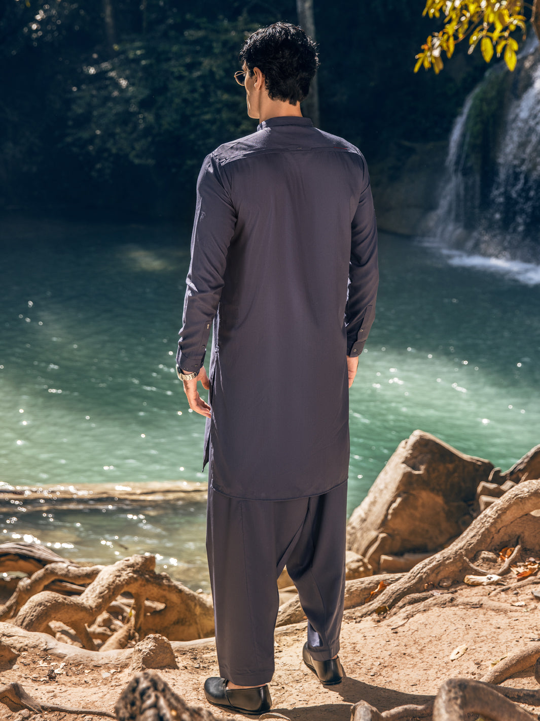 Purple Blended Kameez Shalwar - AL-KS-2886