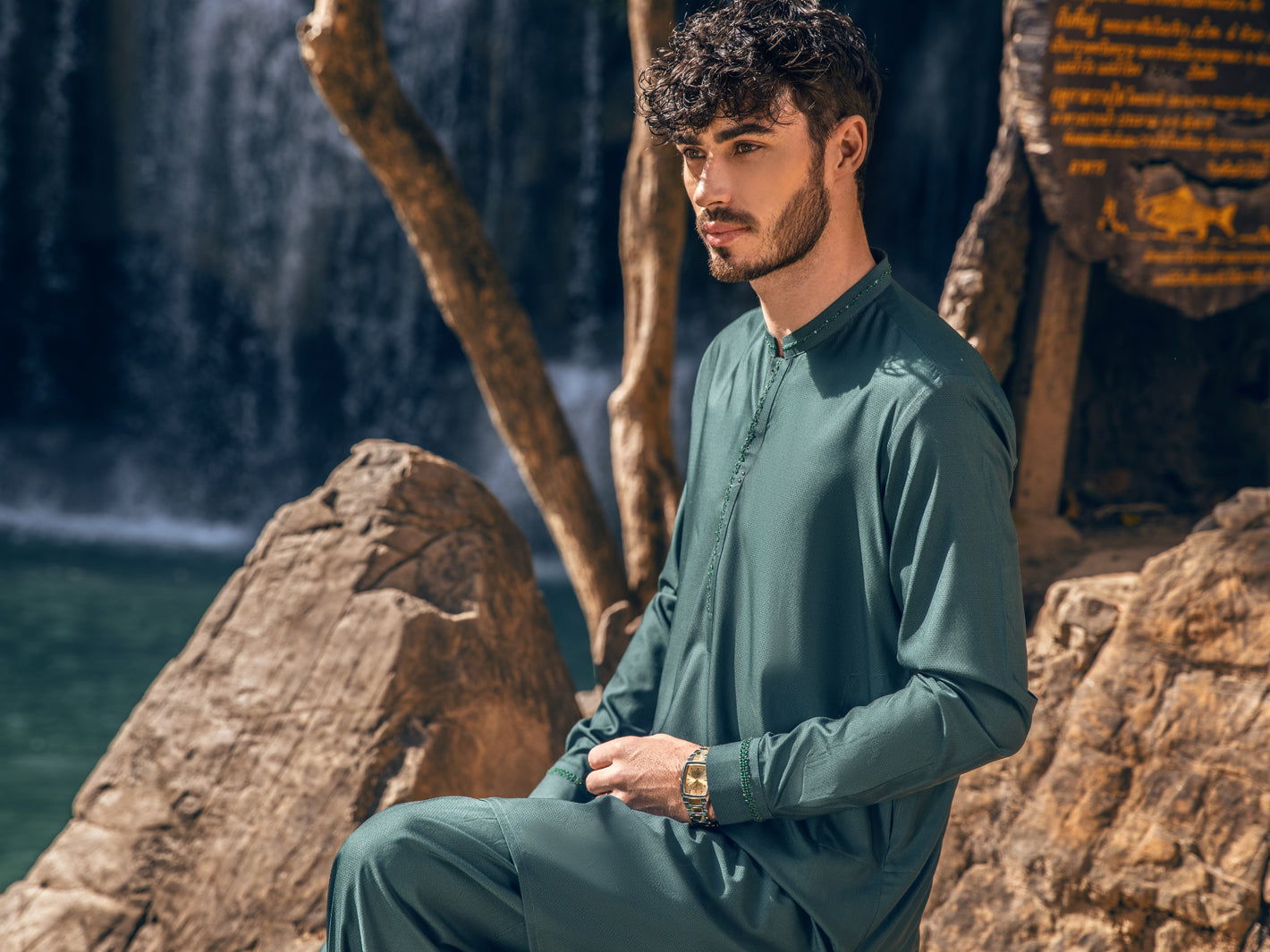 Green Blended Kameez Shalwar - AL-KS-2892