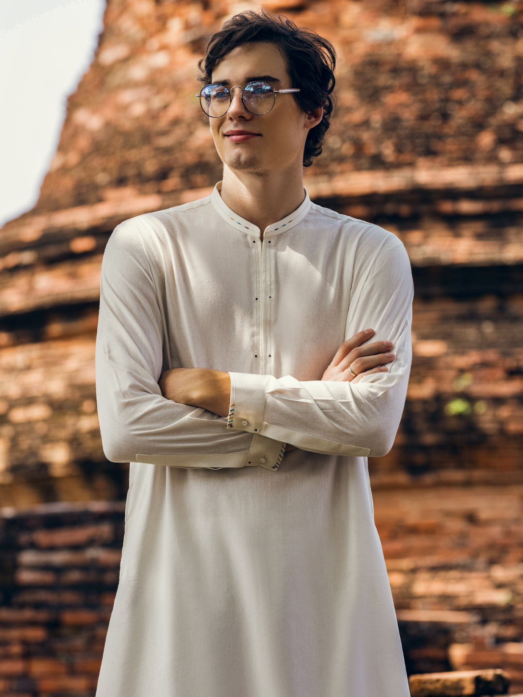 Off White Blended Kurta Trouser - AL-KT-2907