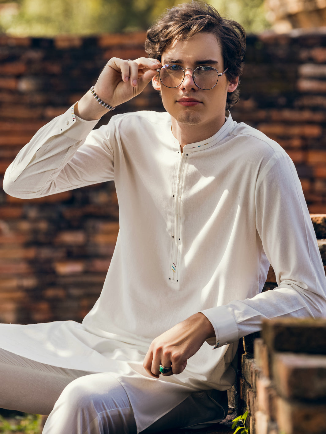 Off White Blended Kurta Trouser - AL-KT-2907