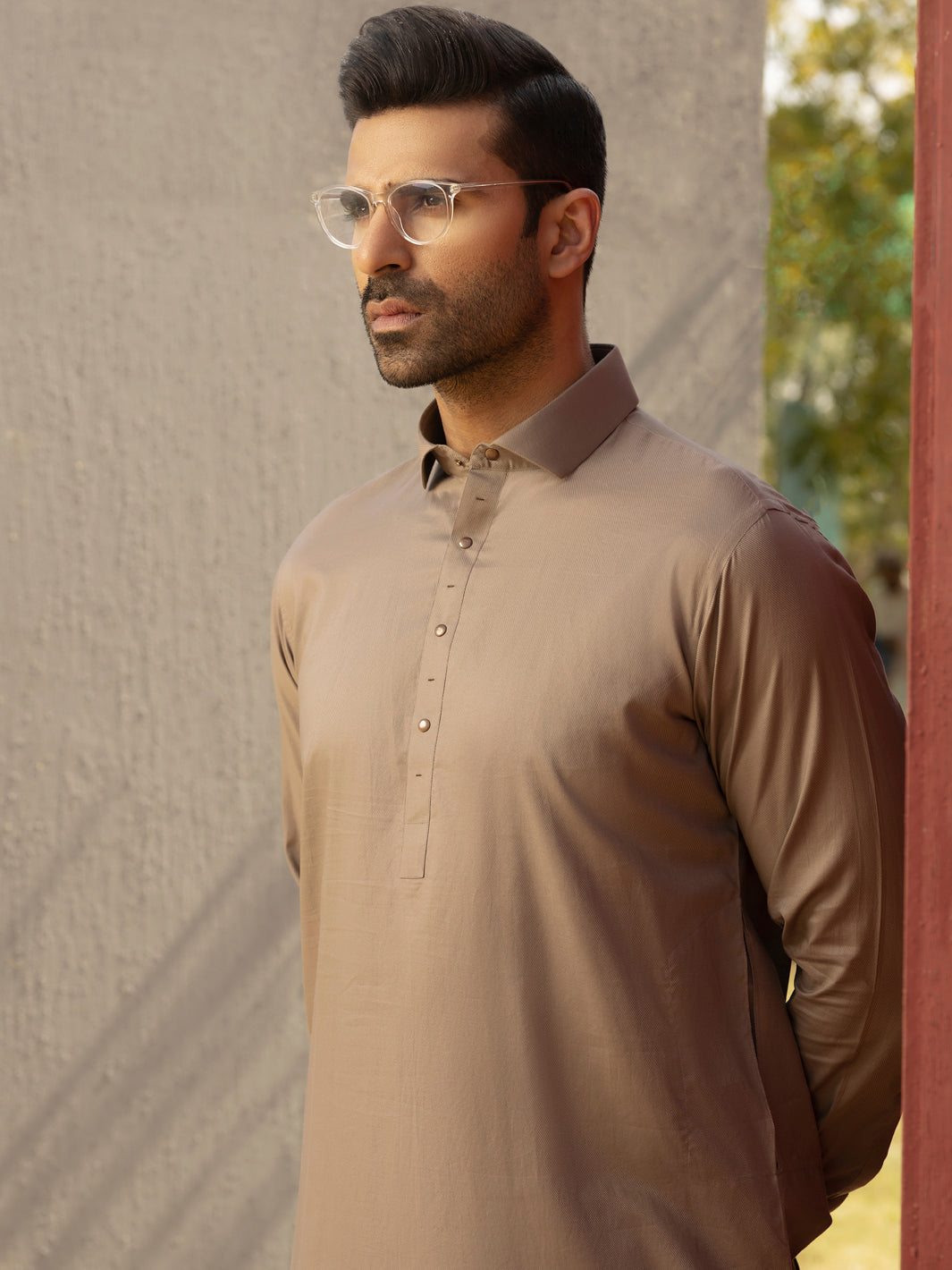 Brown Kameez Shalwar - ALWA-KS-291
