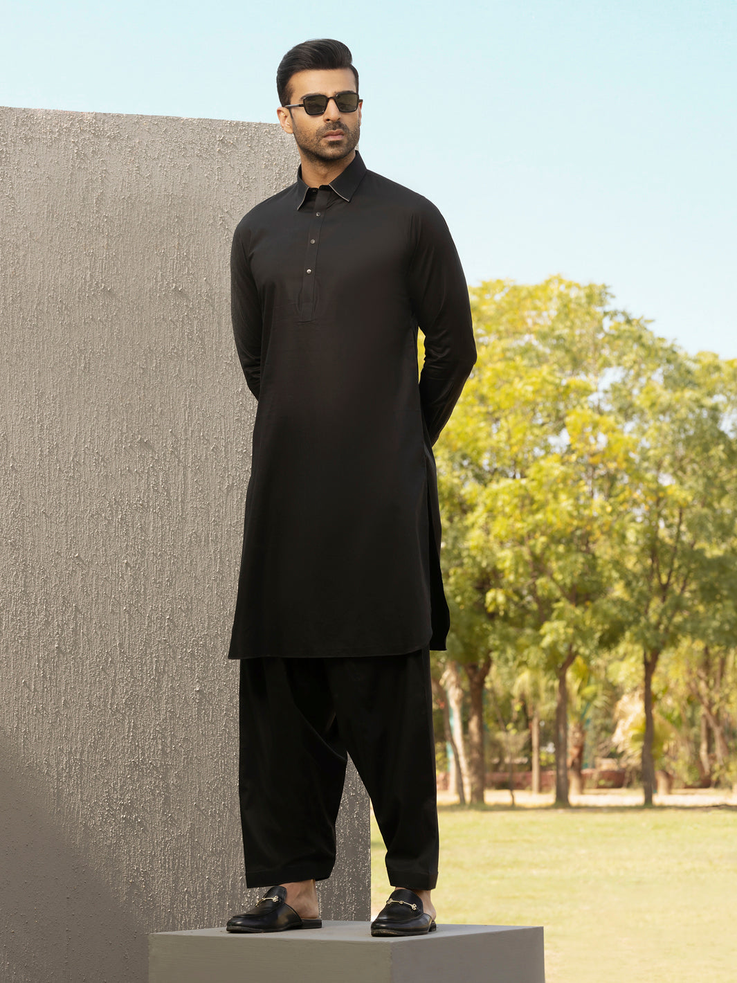 Black Kameez Shalwar - ALWA-KS-295
