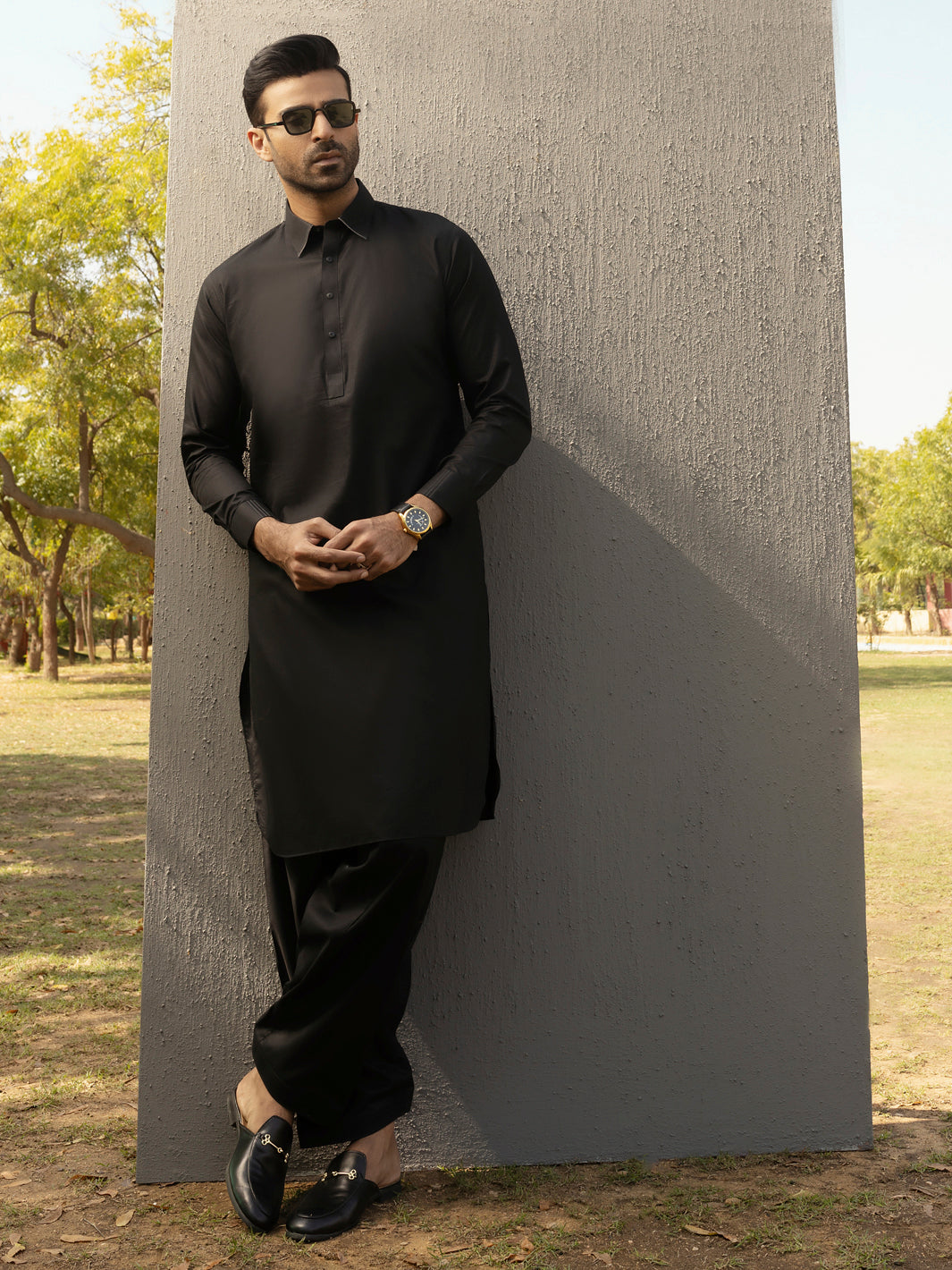 Black Kameez Shalwar - ALWA-KS-295