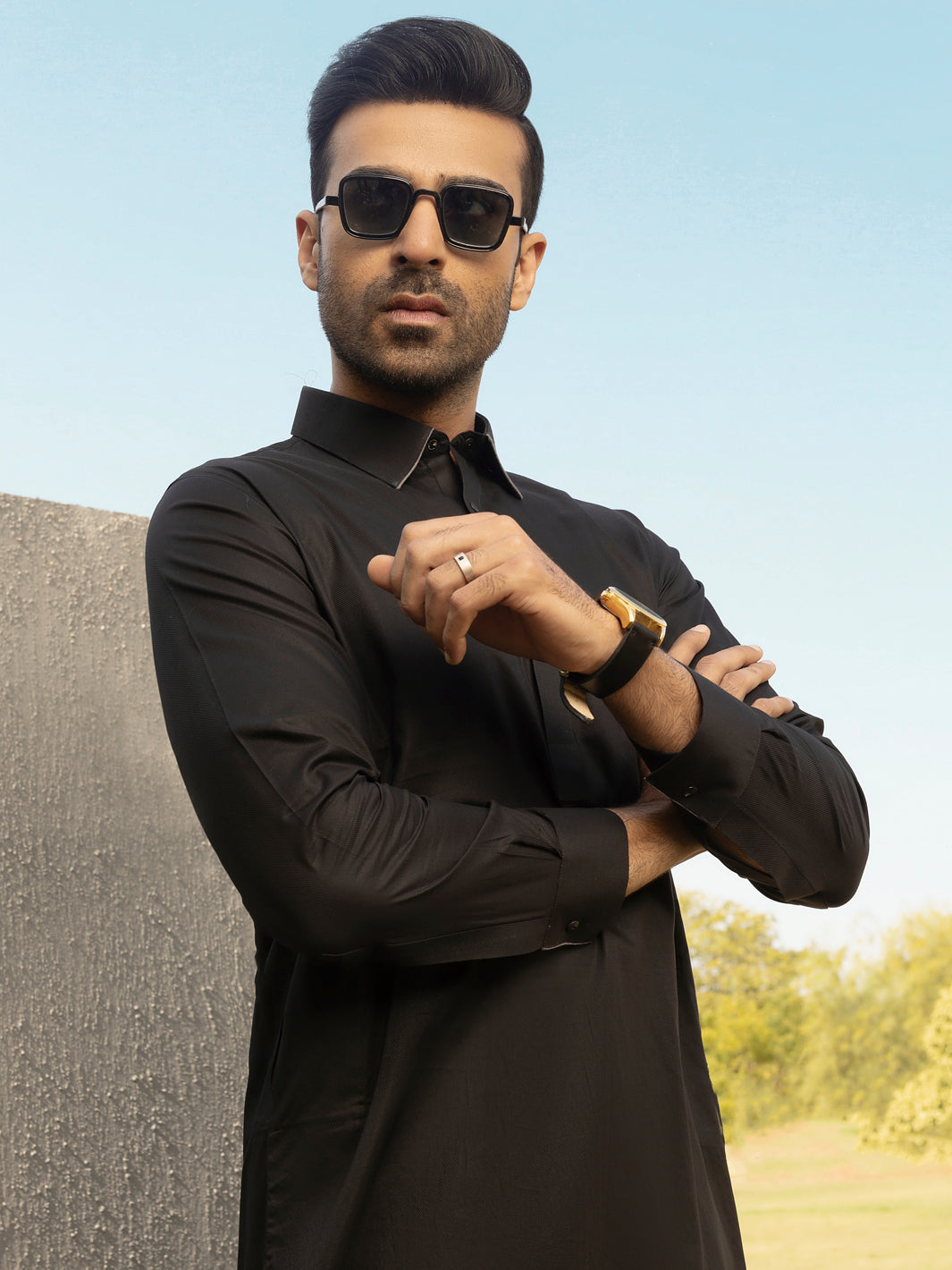 Black Kameez Shalwar - ALWA-KS-295