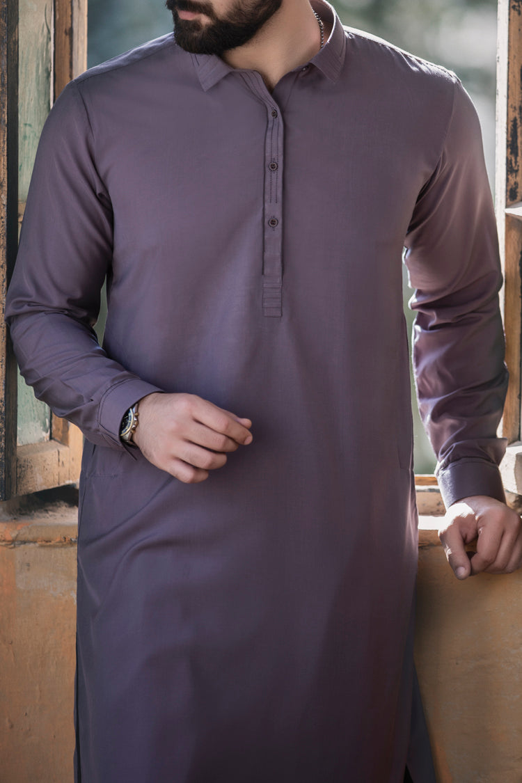 Grey Blended Kameez Shalwar - AL-KS-2243