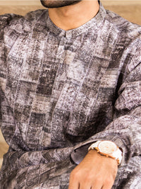 Dull Grey Linen Kurta - AL-K-440