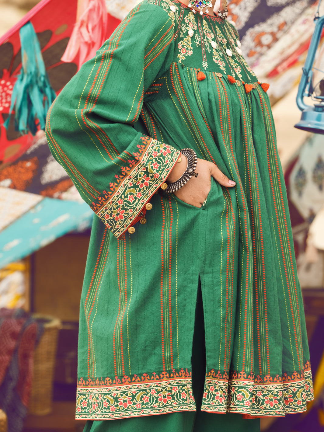 Green Yarn Dyed Tunic - AWP-LK-316