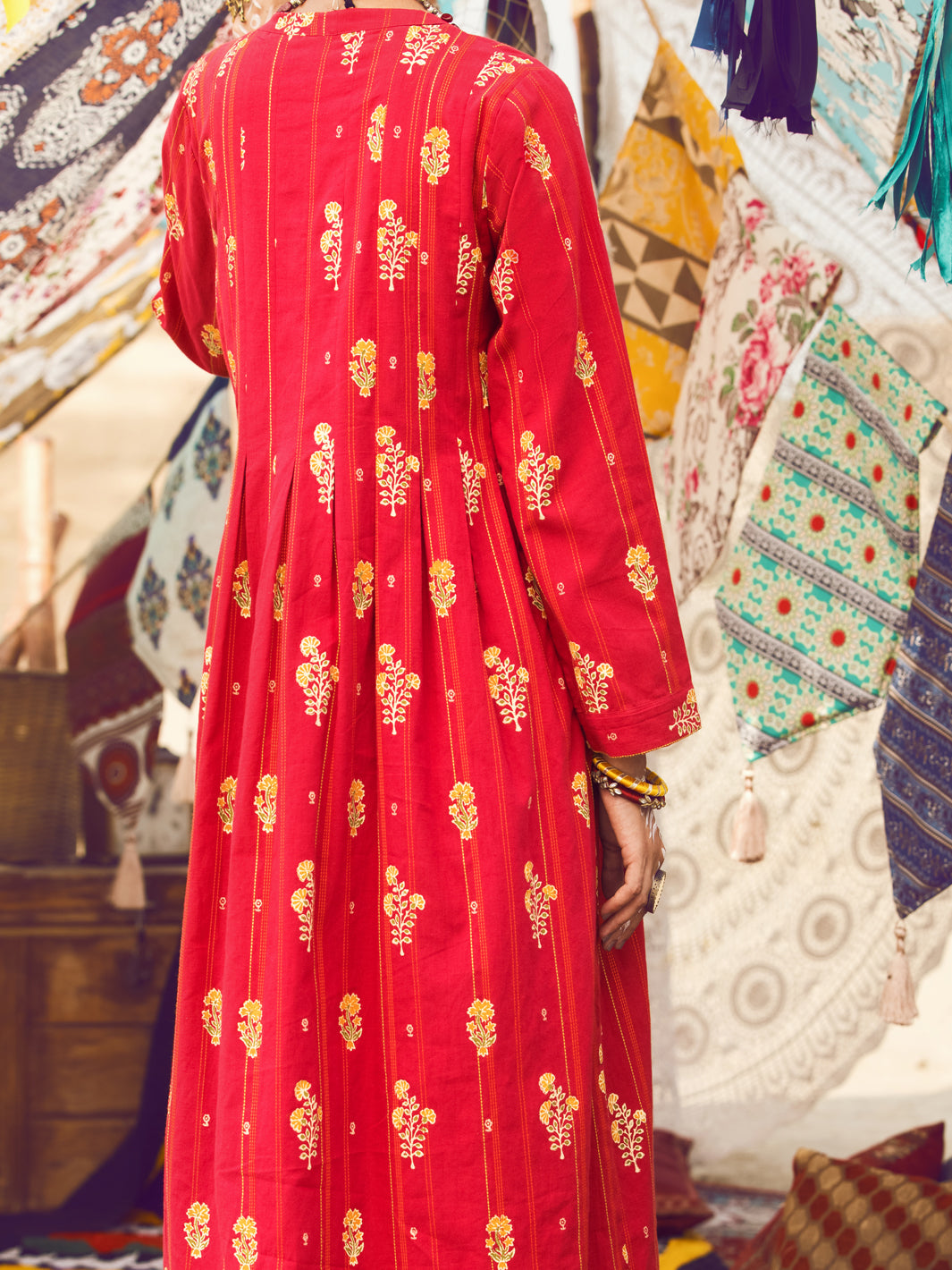 Red Yarn Dyed Tunic - AWP-LK-317A