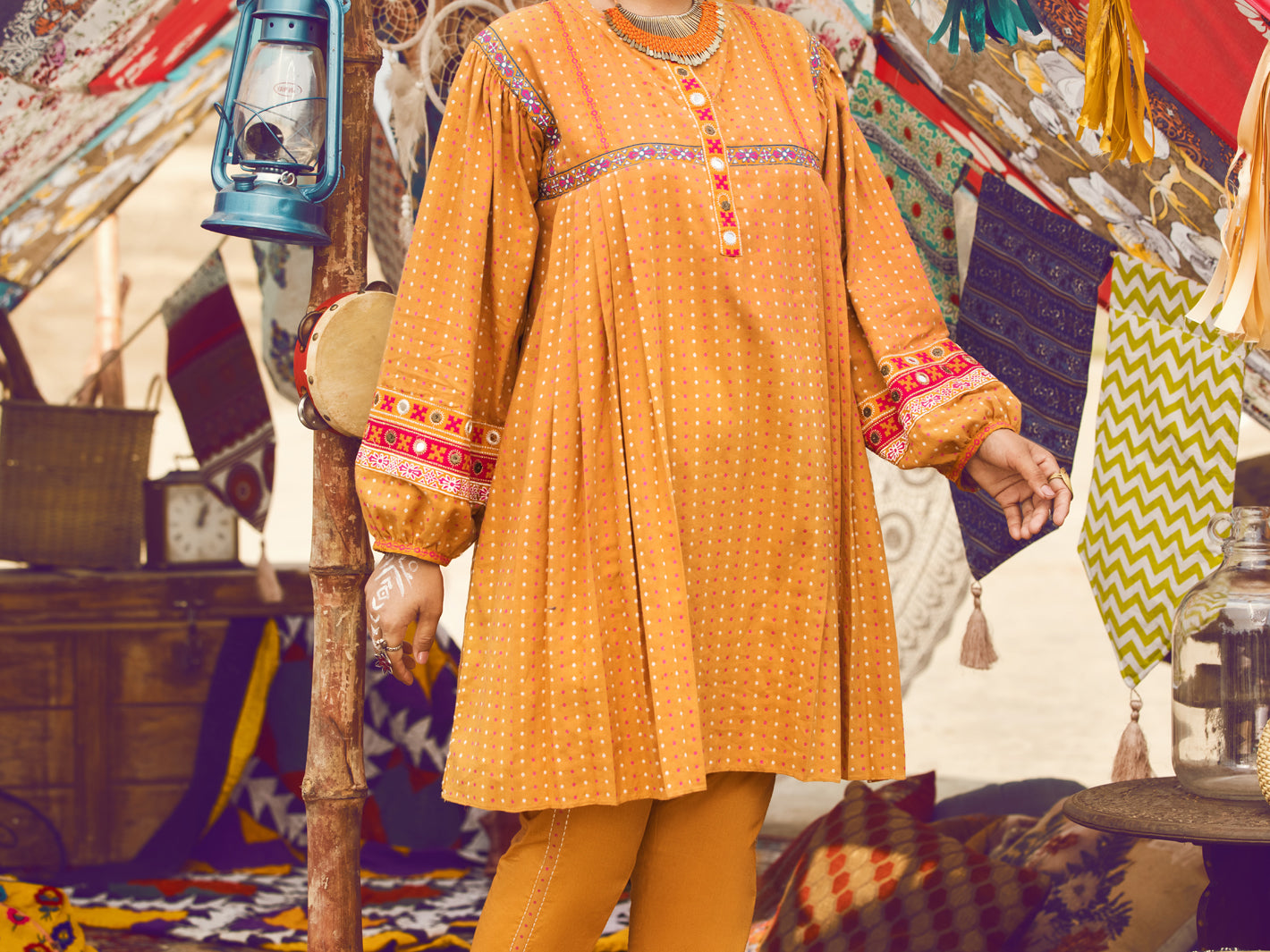 Mustard Yarn Dyed Tunic - AWP-LK-319A