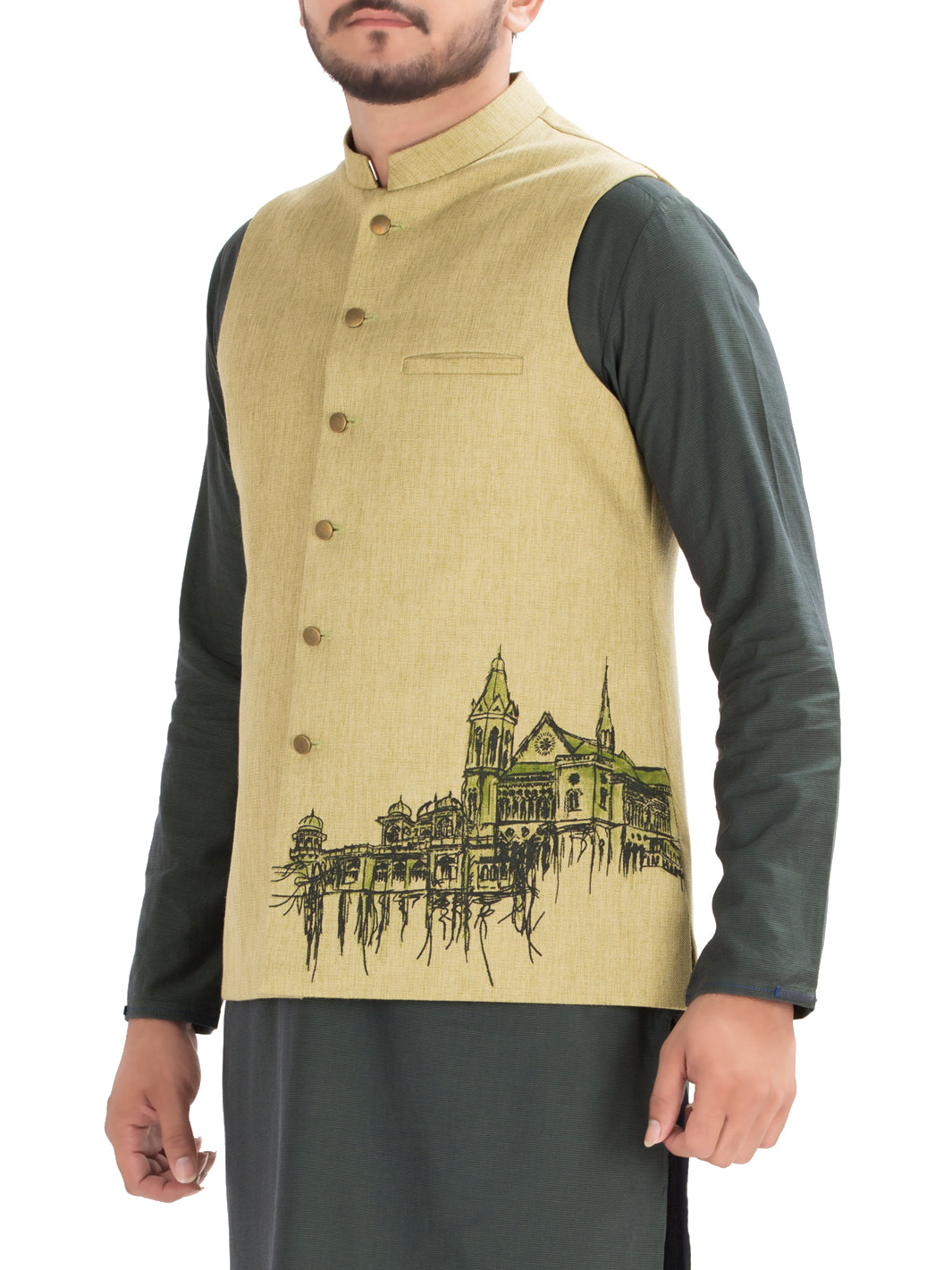 Green Blended Waistcoat - AL-WC-333