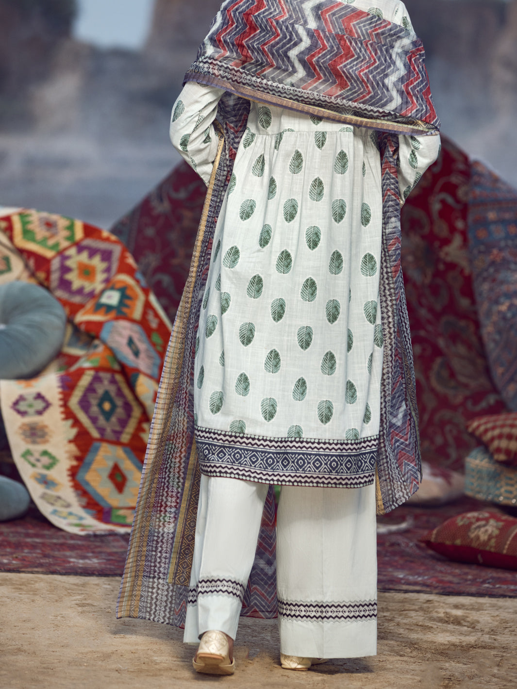 Aqua Cambric 3 Piece Unstitched - AWP-3PS-335