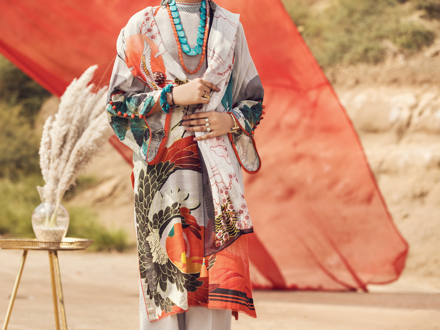 Grey Khaddar 3 Piece Stitched - AWP-3PS-342