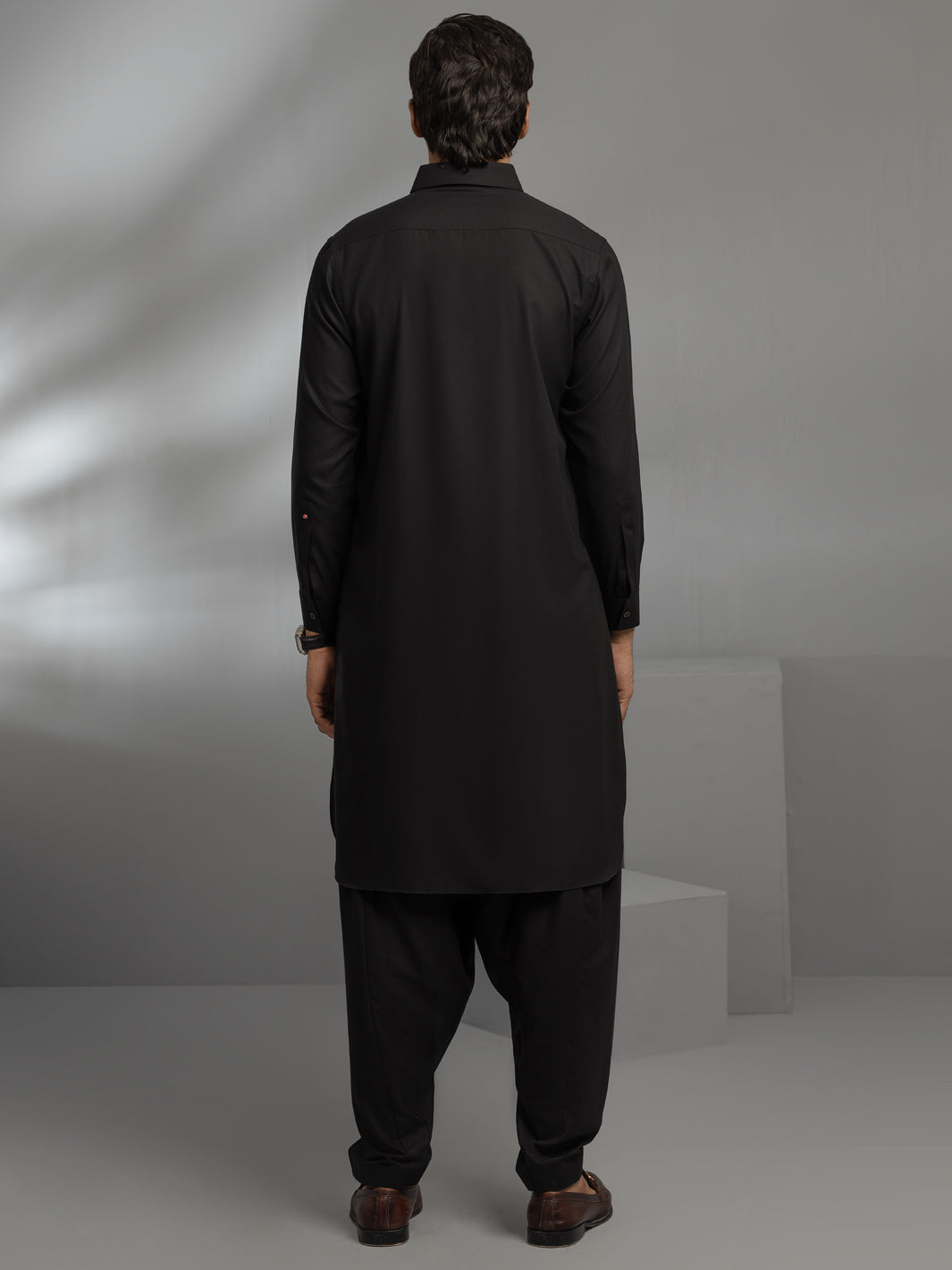 Black Blended Kameez Shalwar - ALWA-KS-347