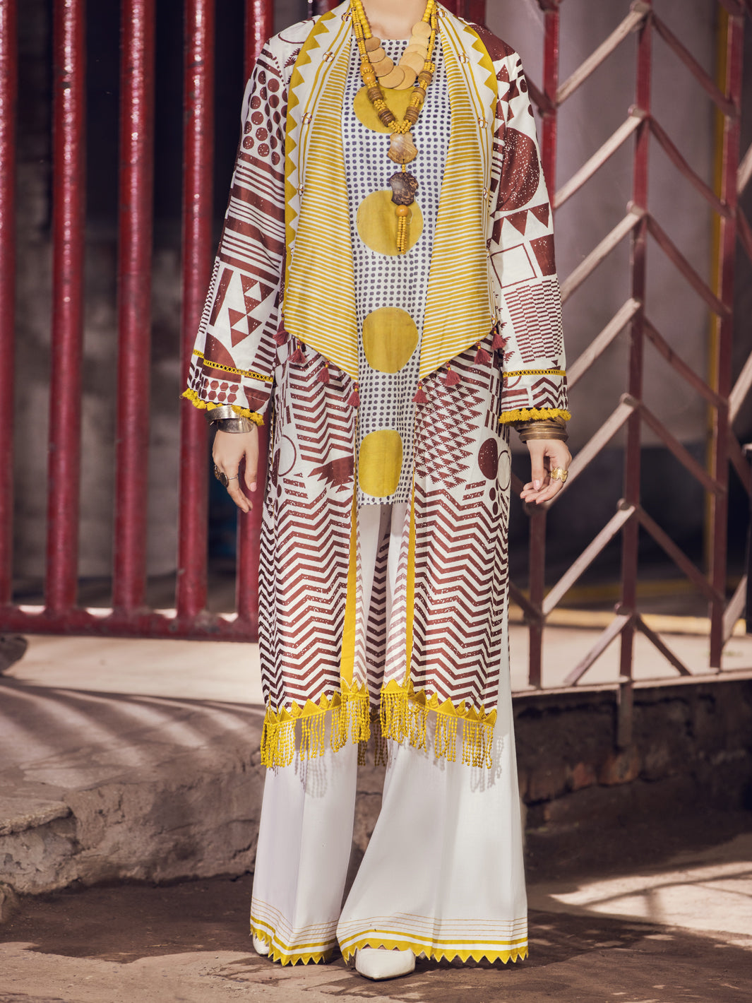 Brown Cambric 2Pc Unstitched - AWP-2PS-363