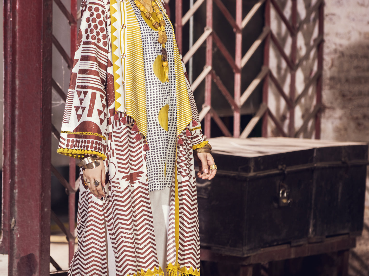 Brown Cambric 2Pc Unstitched - AWP-2PS-363