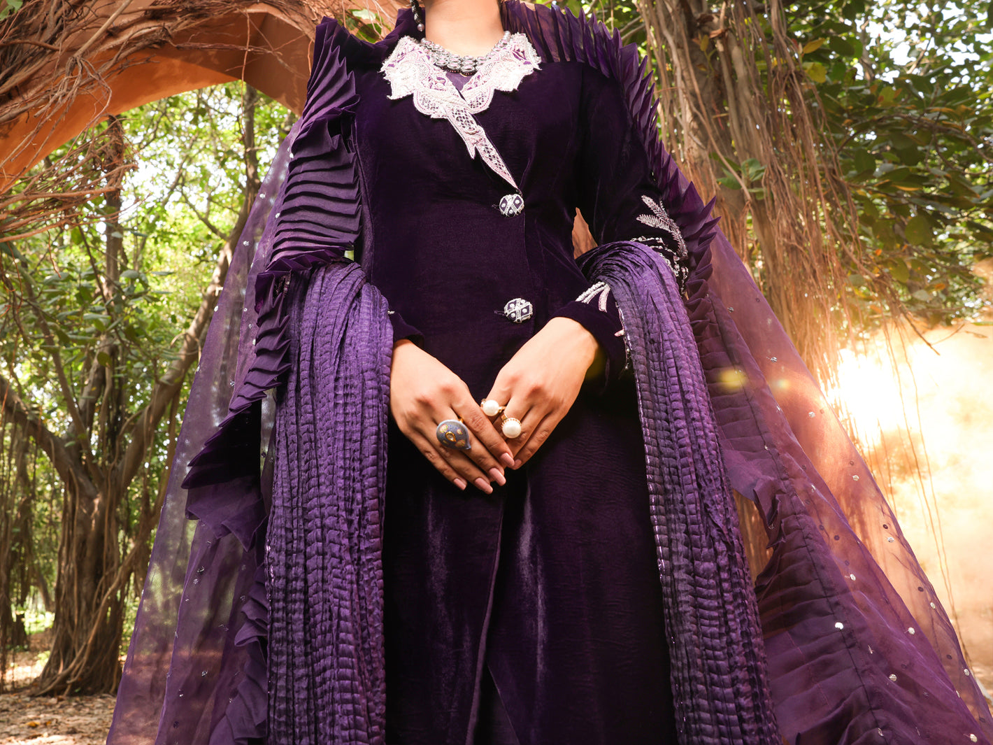Purple Velvet 3Pc Formal Stitched - AL-3PS-LS-387