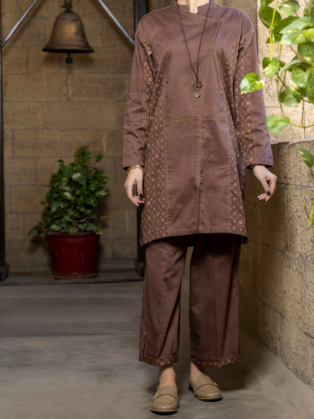 Brown Twill 2Pc Stitched - AWP-2PS-LKS-389