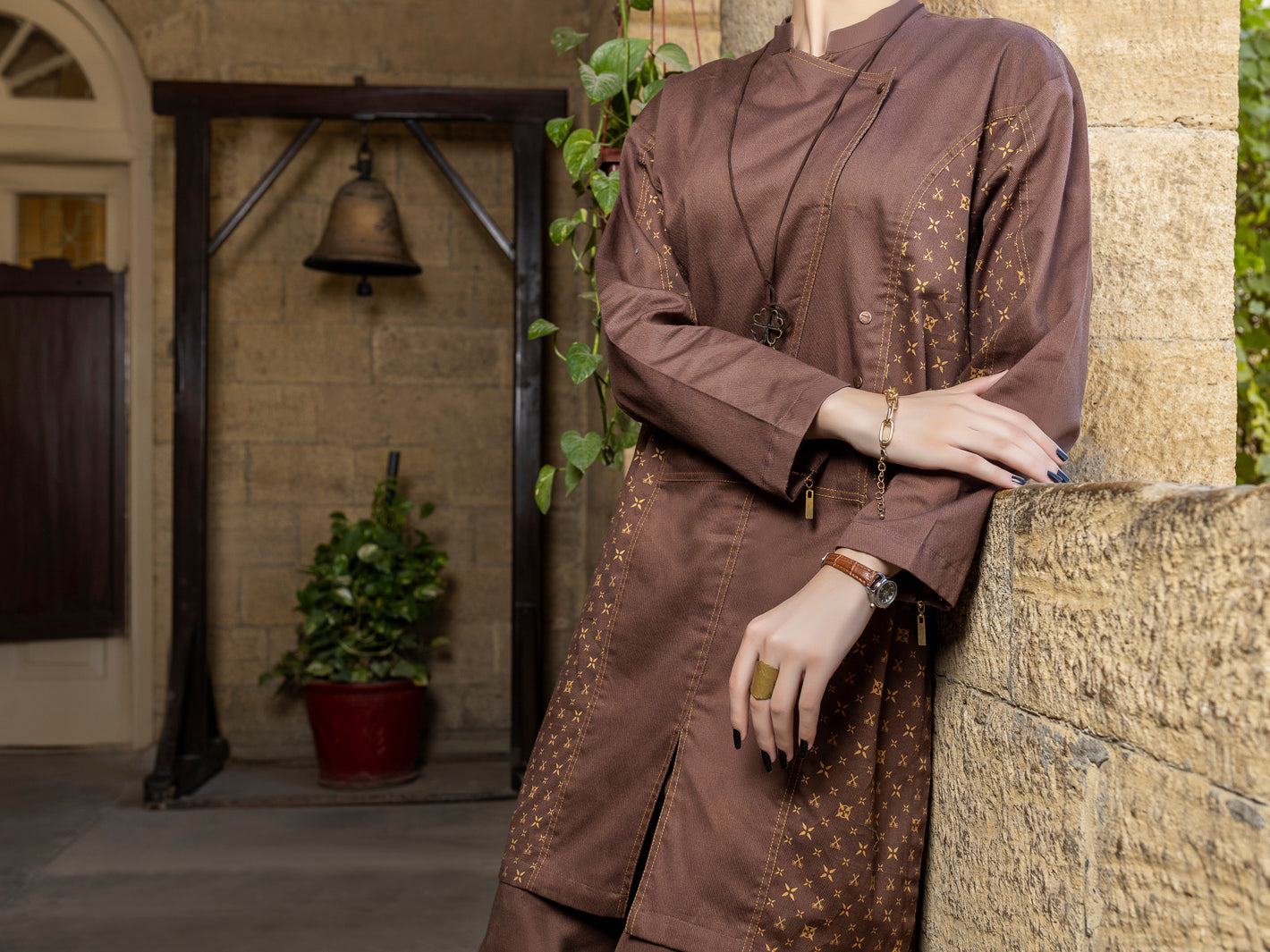 Brown Twill 2Pc Stitched - AWP-2PS-LKS-389