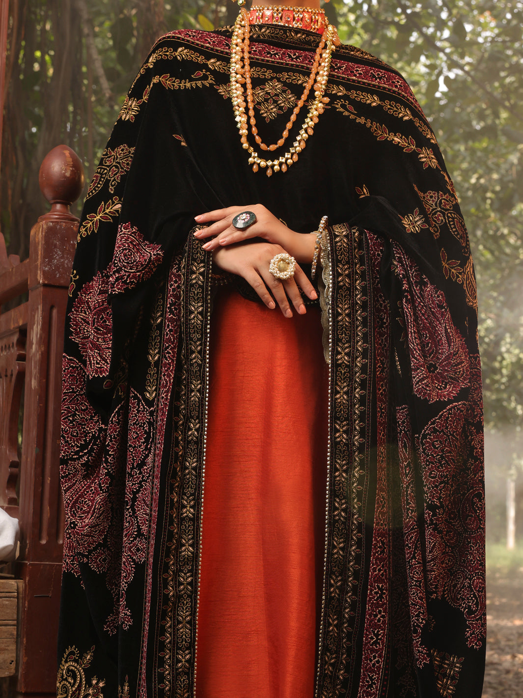 Rust Raw Silk 3Pc Formal Unstitched - AL-3PS-LS-UN-394
