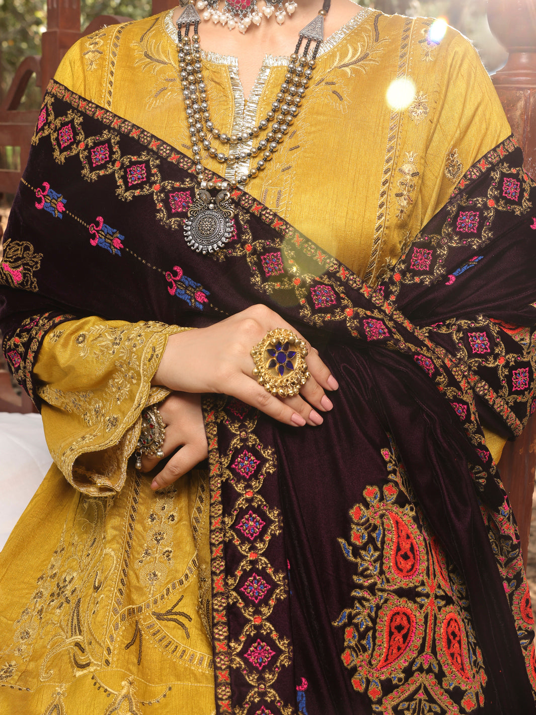 Mehndi Green Raw Silk 3 Piece Formal Unstitched - AL-3PS-LS-UN-395