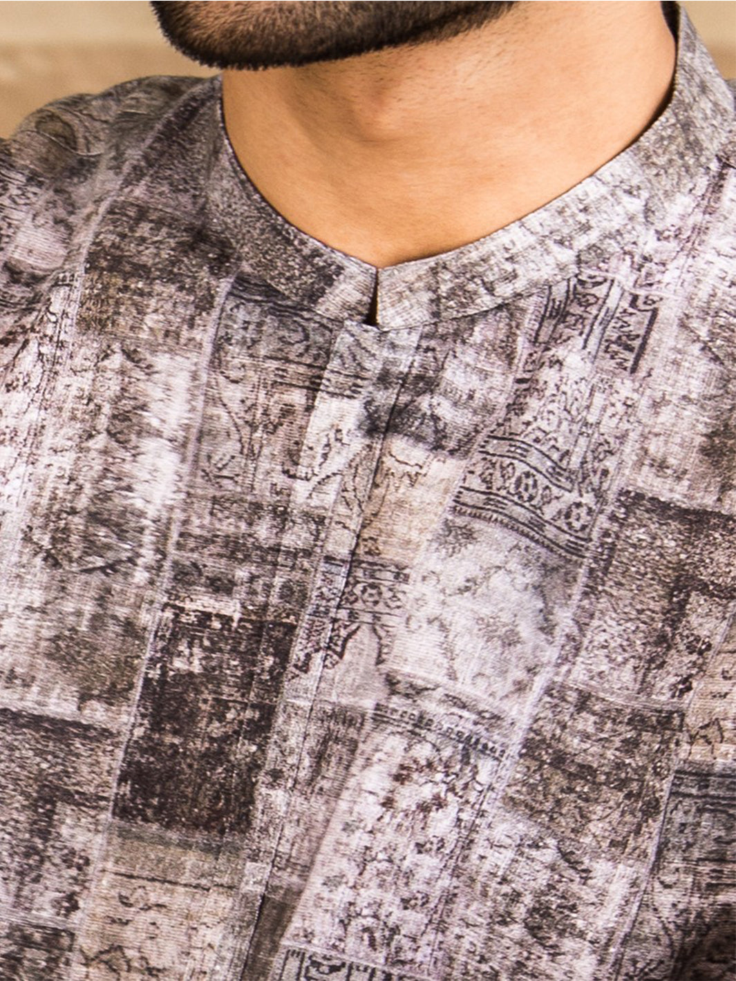 Dull Grey Linen Kurta - AL-K-440