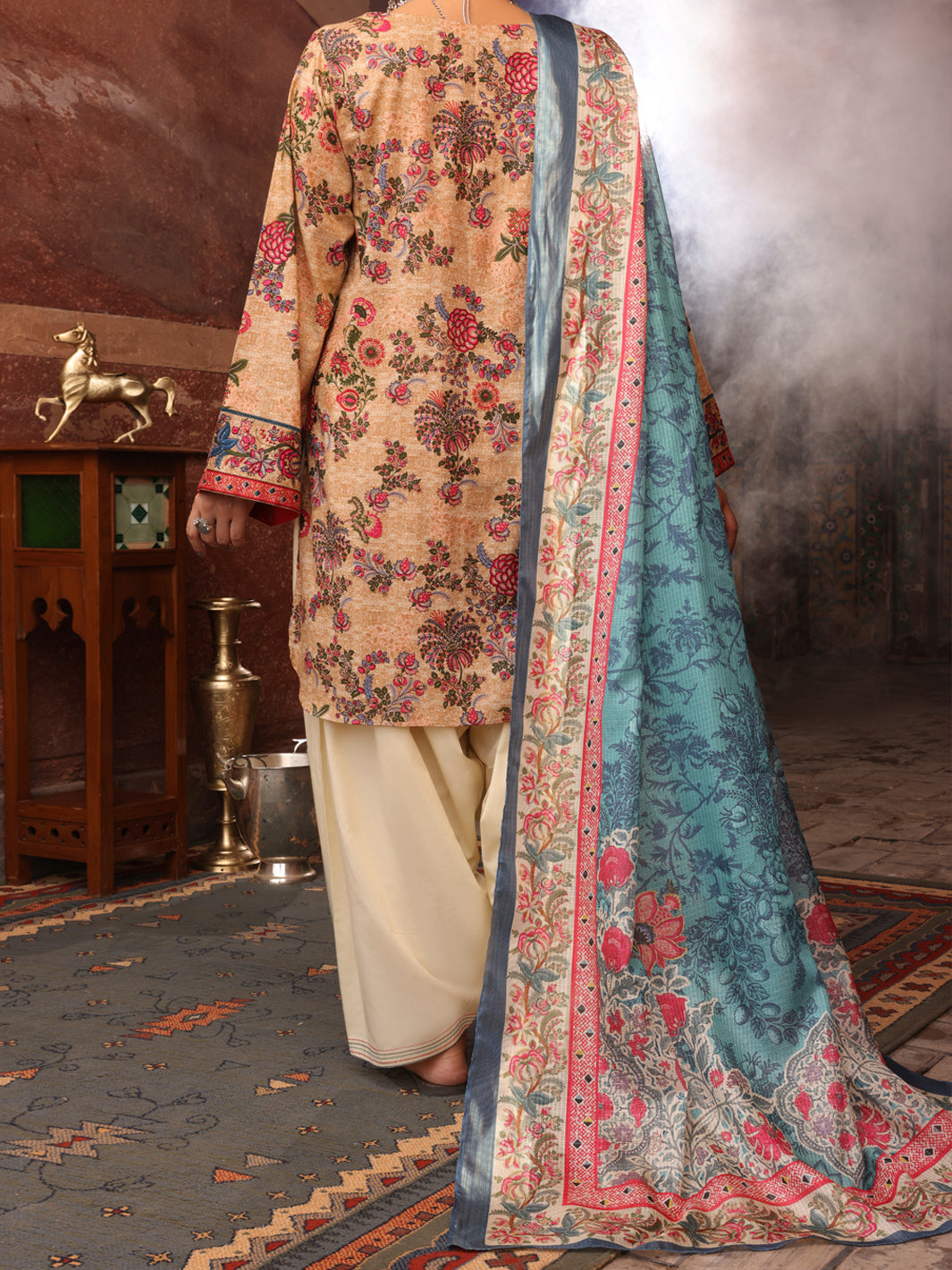 Beige Cambric 3Pc Stitched - AWP-3PS-403