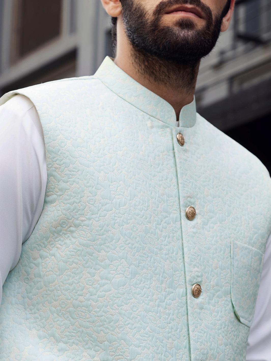 Sea Green Waistcoat - AL-WC-405