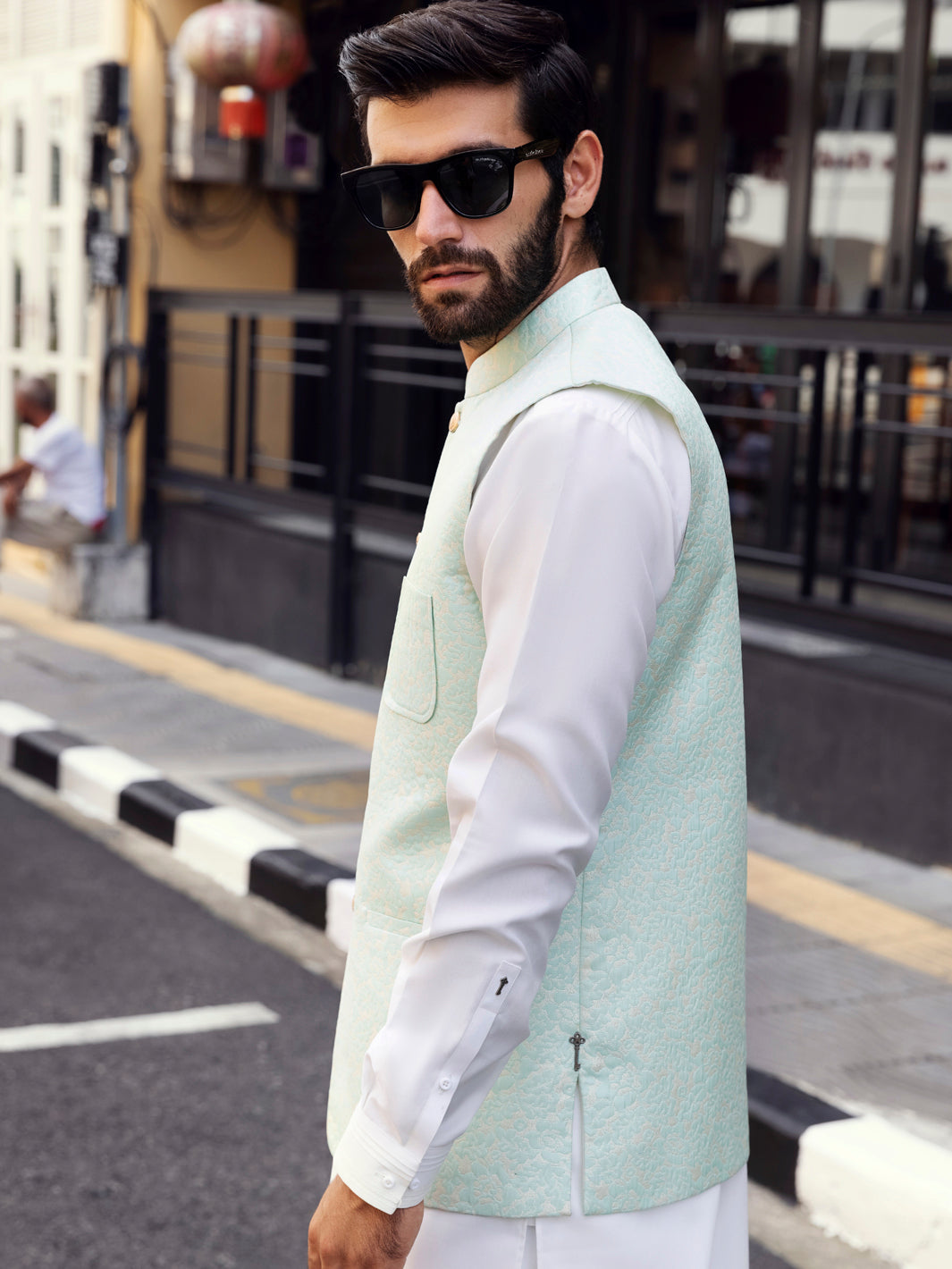 Sea Green Waistcoat - AL-WC-405