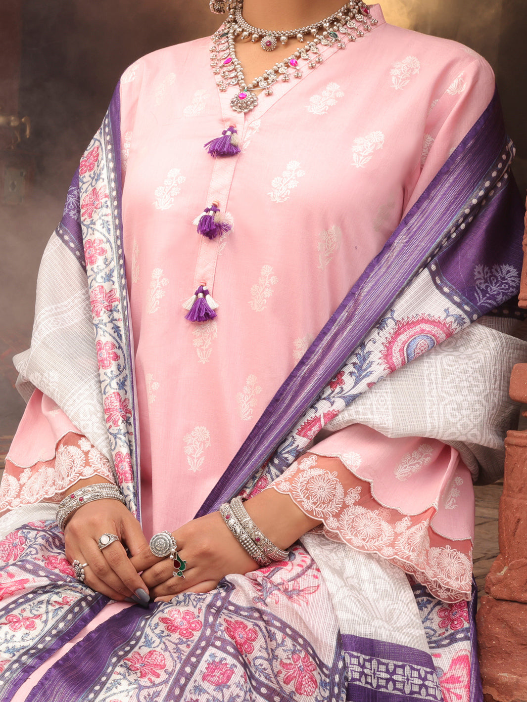 Pink Cambric 3Pc Stitched - AWP-3PS-405