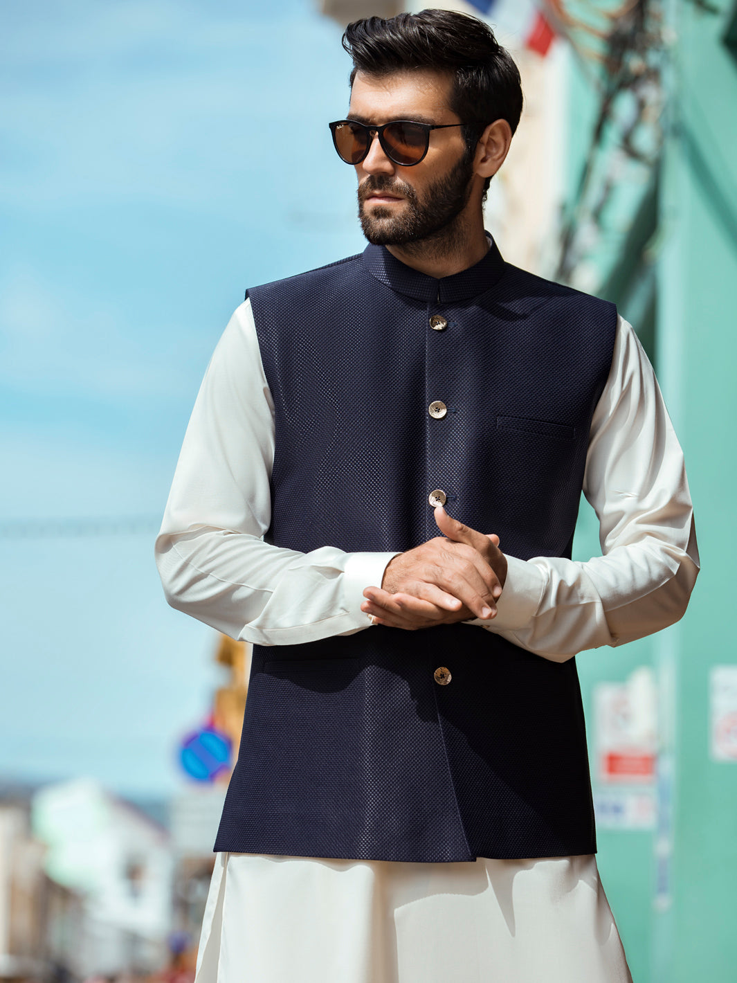 Navy Blue Waistcoat - AL-WC-407
