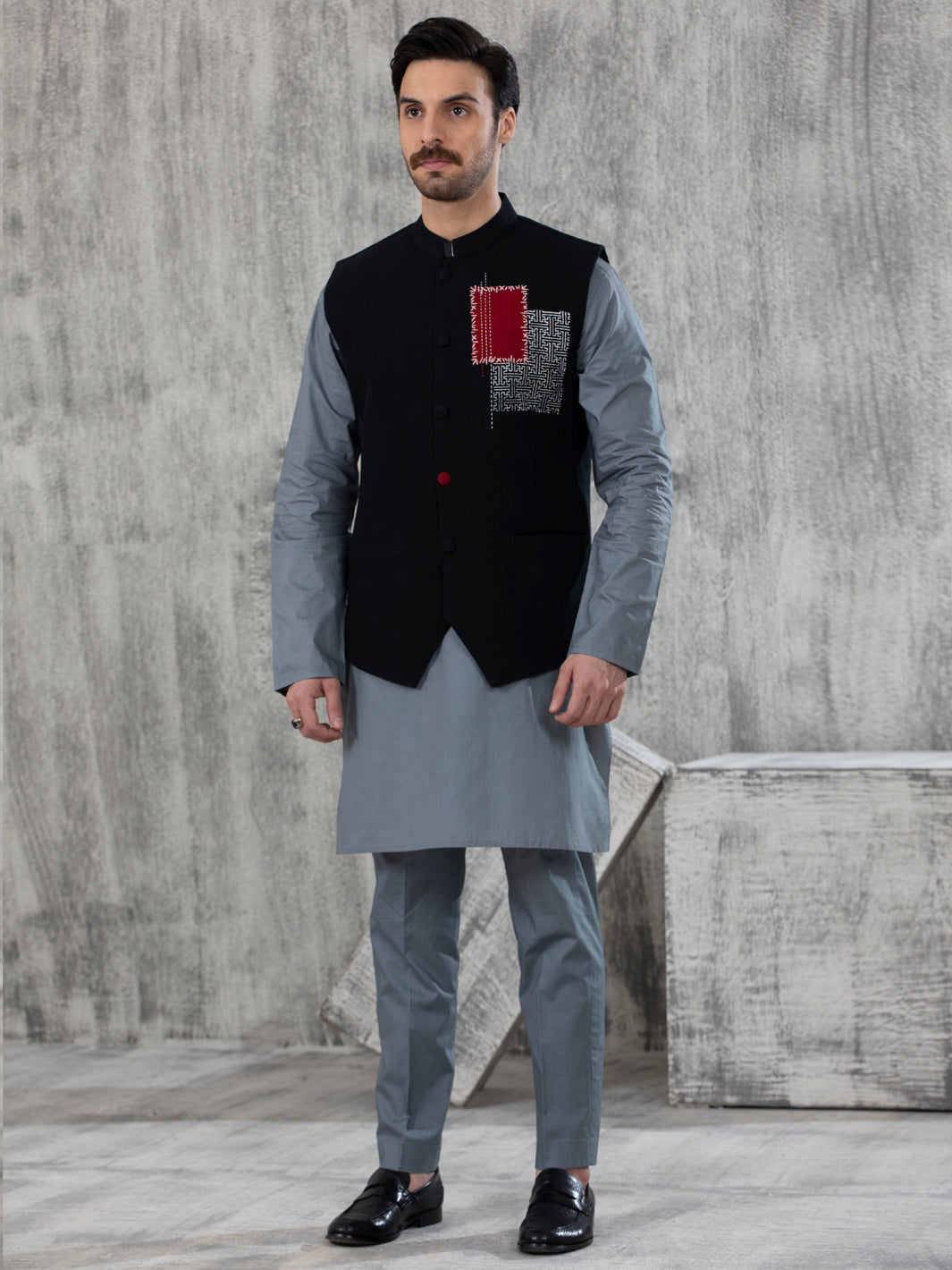 Black Blended Waistcoat - AL-WC-414