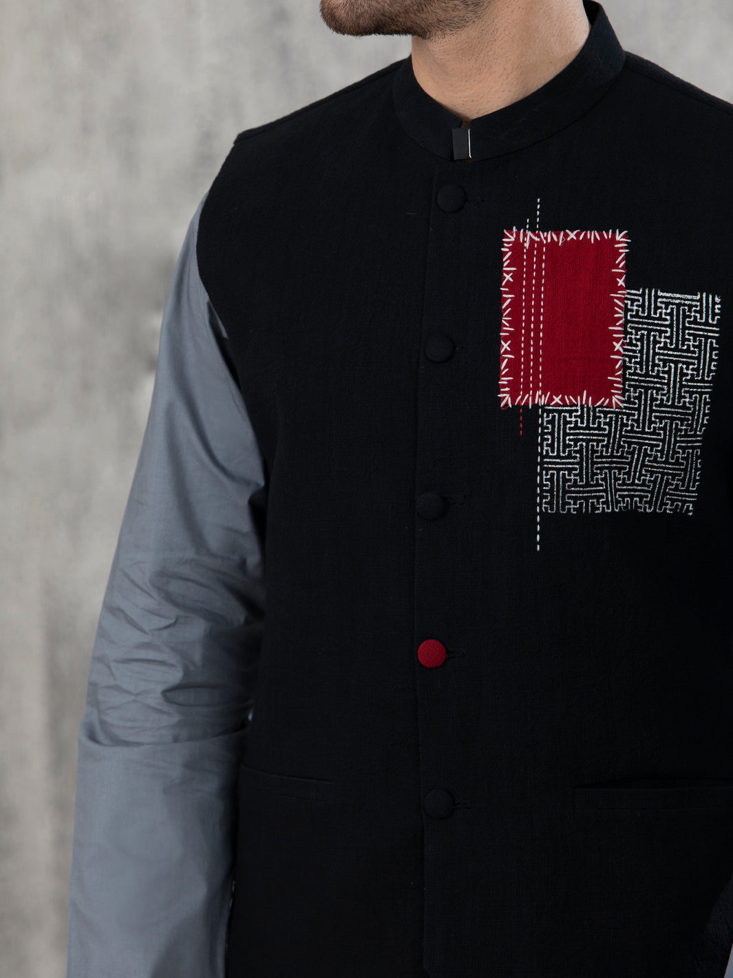 Black Blended Waistcoat - AL-WC-414