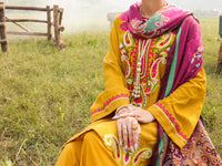 Mustard Dobby Unstitched 3Pc - AWP-3PS-415
