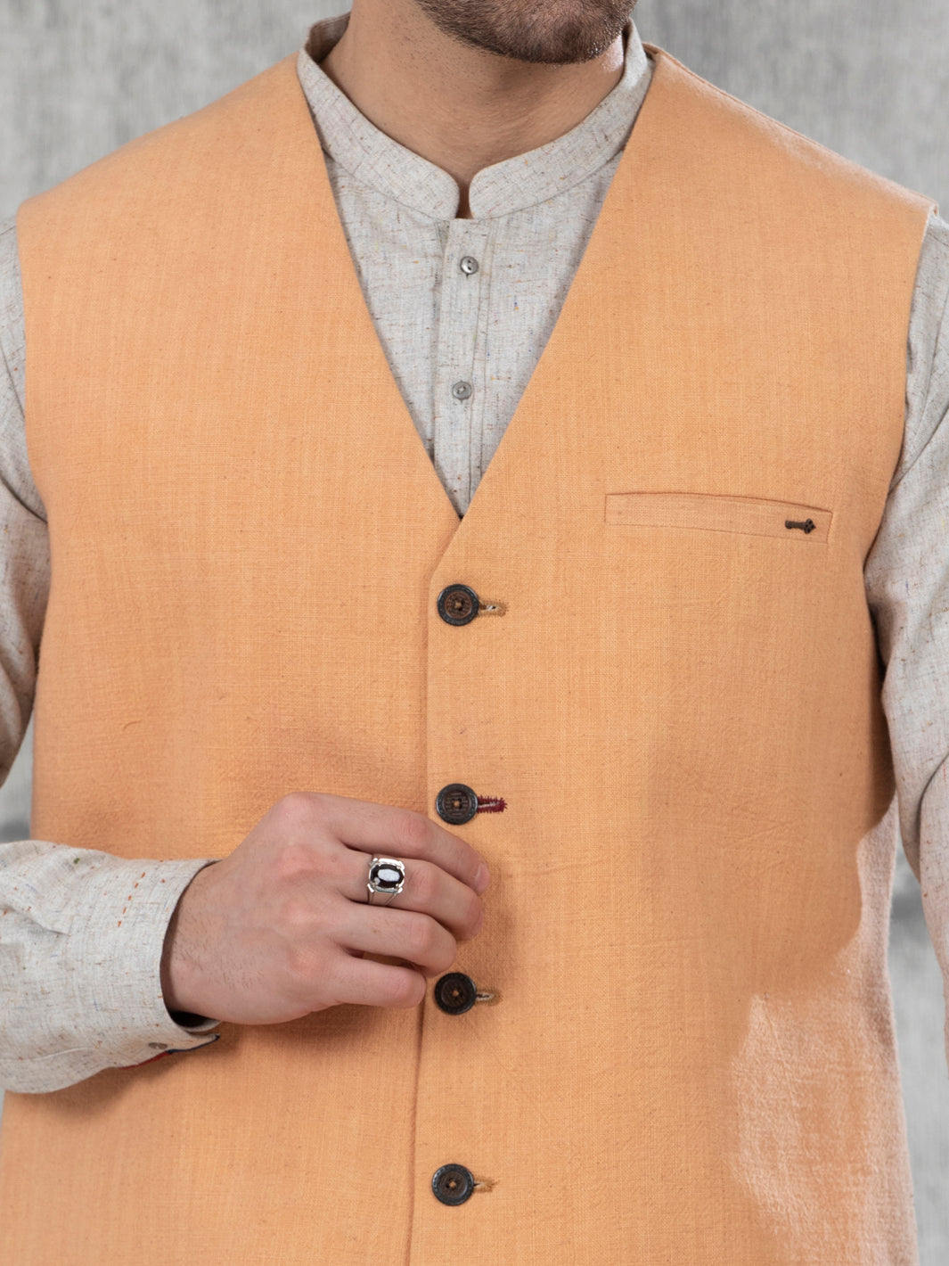 Beige Blended Waistcoat - AL-WC-416