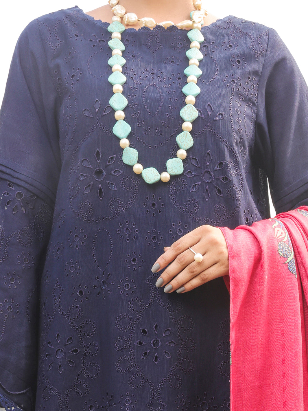 Blue Khaddar Unstitched 3 Piece - AWP-3PS-416
