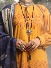 Mustard Cambric Unstitched 3Pc - AWP-3PS-422