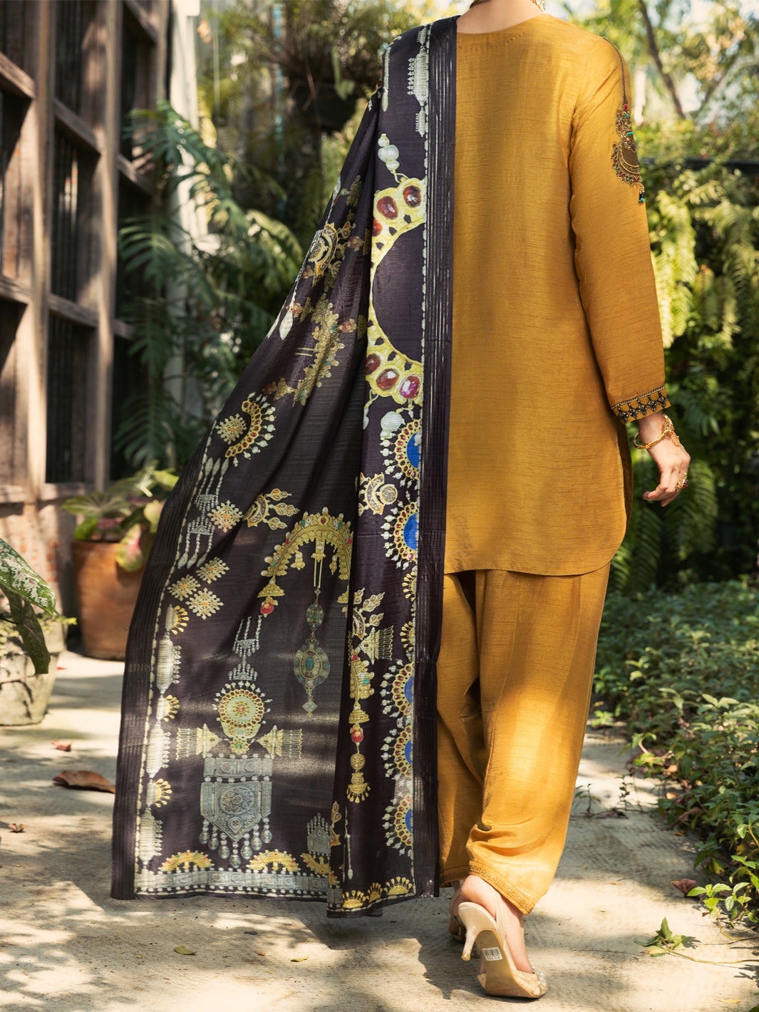 Mustard Silk 3Pc Stitched - ALP-3PS-431