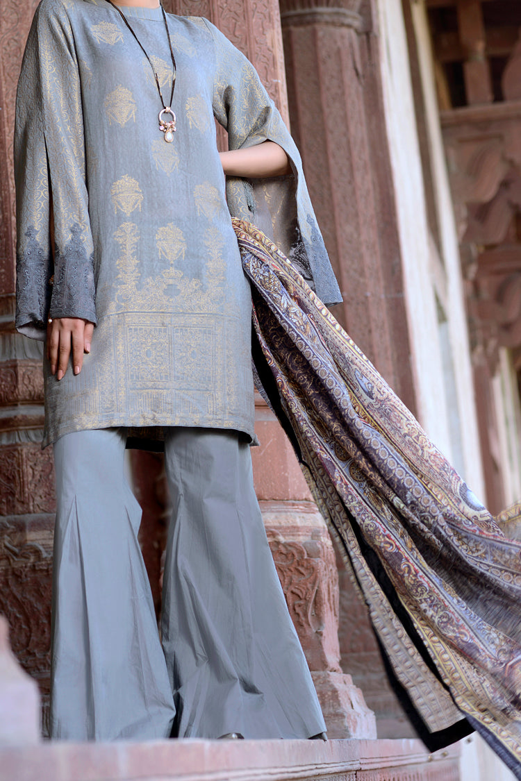 Grey 3Pc Stitched - ALP-435