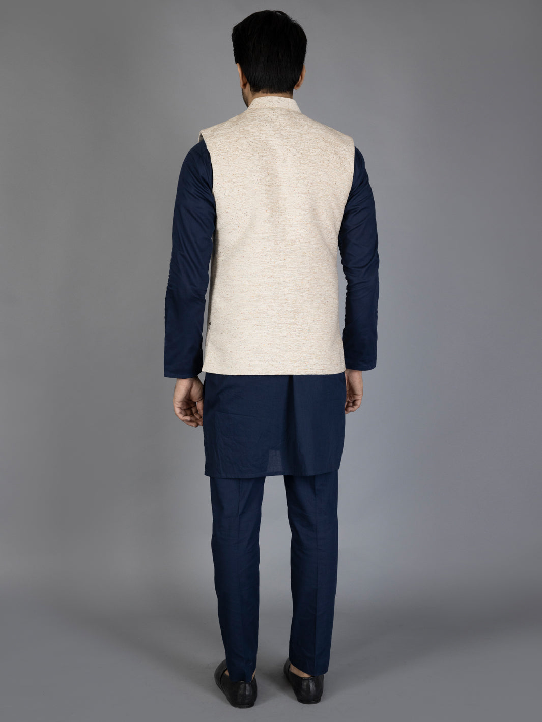 Cream Textured Waistcoat - AL-WC-445