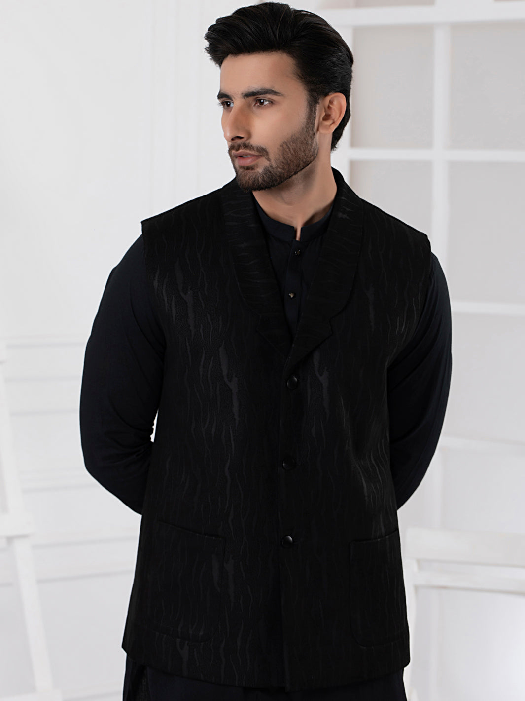 Black Blended Waistcoat - AL-WC-447