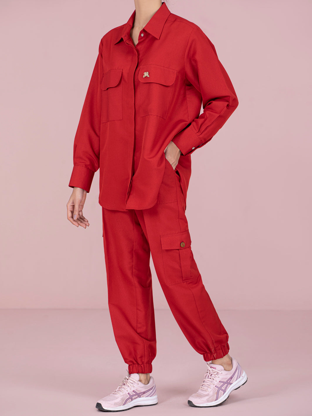 Red Rayon 2Pc Stitched - AWP-2PS-LKS-462