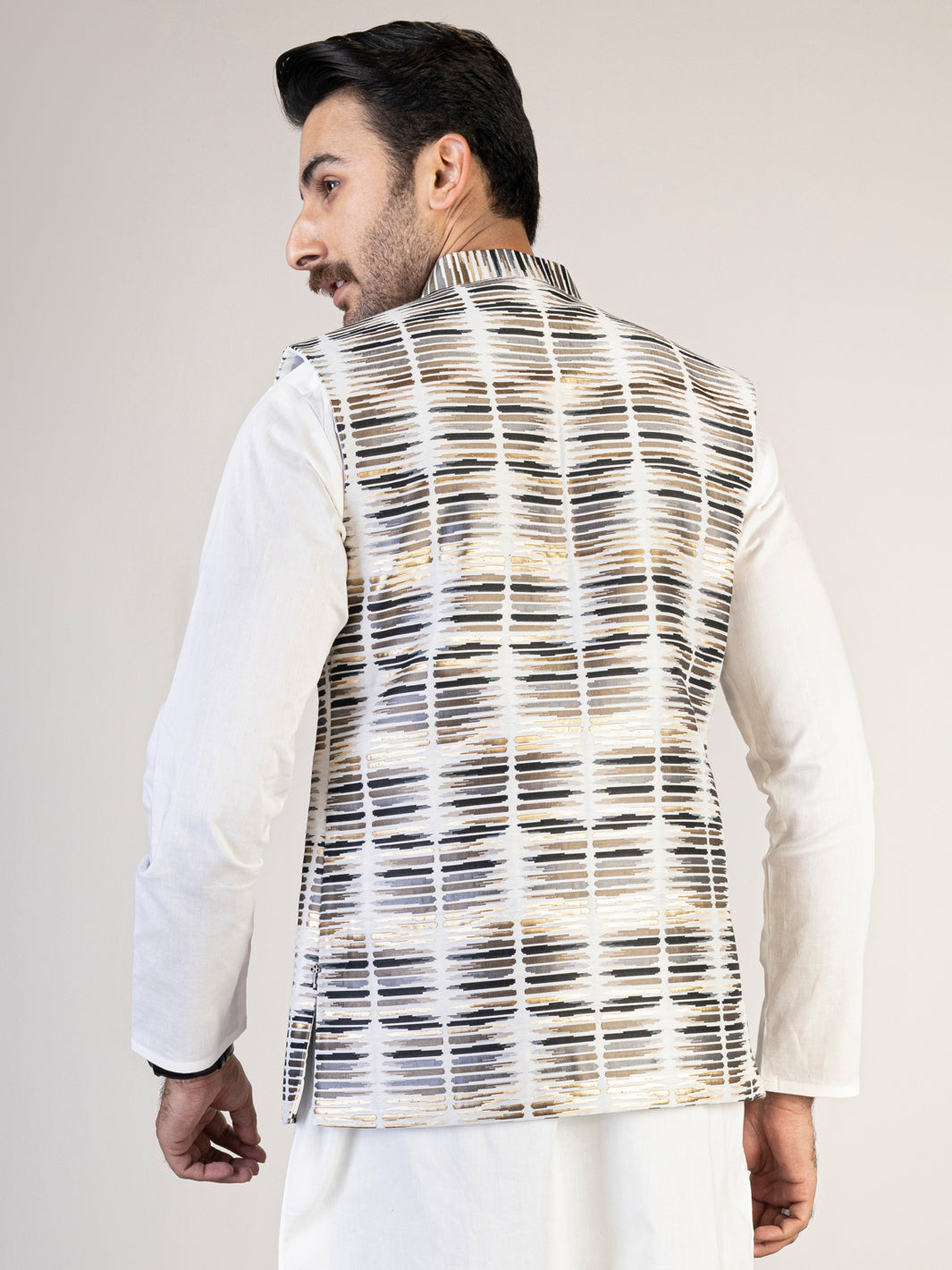 White Blended Waistcoat - AL-WC-465