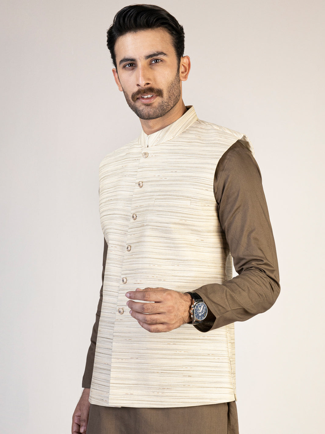 Cream Blended Waistcoat - AL-WC-471