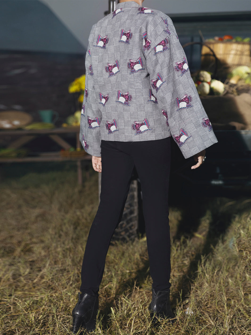 Black & White Yarn-Dyed Jacket - AWP-JT-494